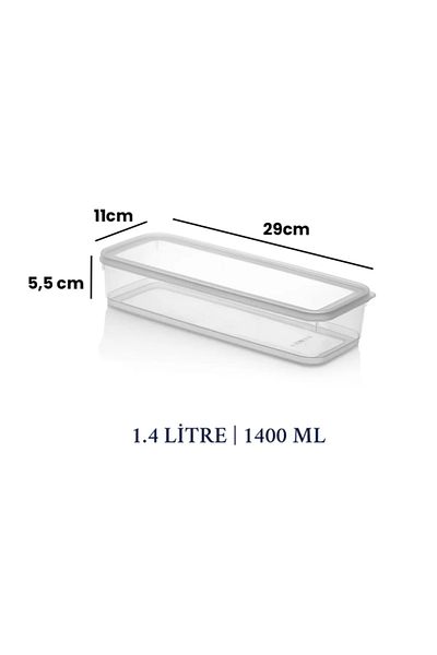 DOVİHOME 6 Pieces Vacuum Sealed Storage Container Set 1400ml |   Transparent |   Refrigerator Organizer