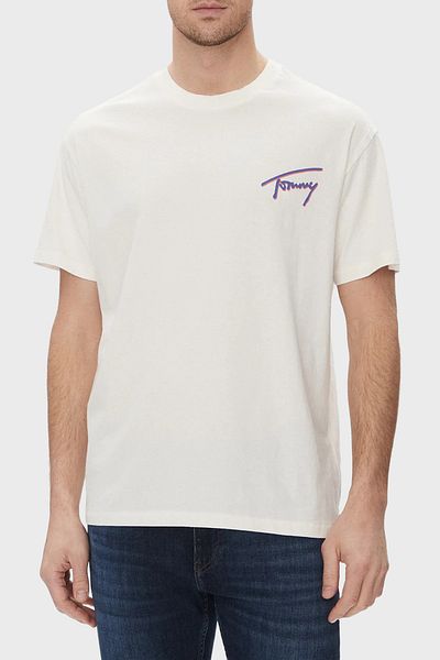 Tommy Jeans Printed 100% Cotton Relaxed Fit Crew Neck t Shirt Men t Shirt Dm0Dm20768 Ybh