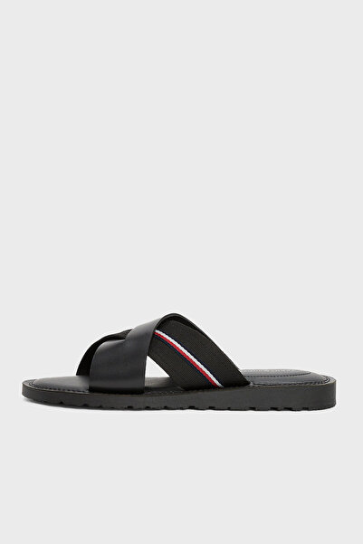 Tommy Hilfiger Deri Logolu Sandalet Erkek SANDALET FM0FM05415 BDS