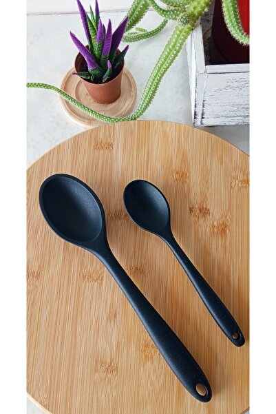 BRE HOME 28-20 cm Ultra Sert Uçlu Yüksek Isıya Dayanıklı Silikon Servis Kaşığ...