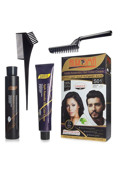 Aroma Hair Coloring Cream (Natural Black Color) from Oroma - Anaerobic Apple Cream S01