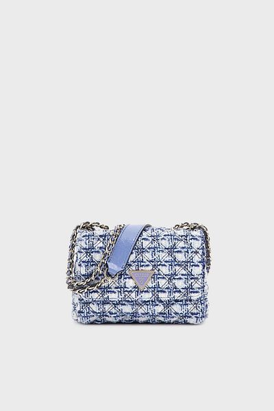 Guess Giully Logo Chain Strap Tweed Bag Hwas8748200 Bag Hwas87 48200 Stu