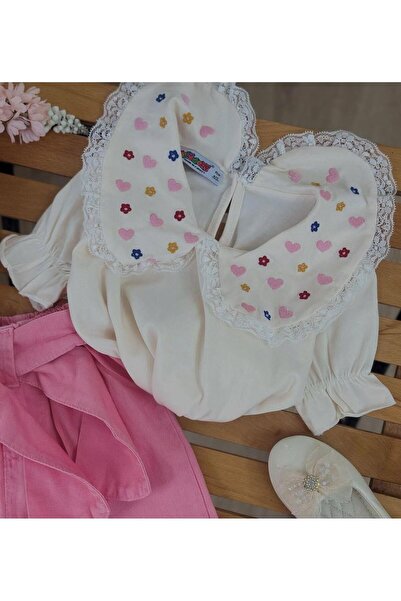 KOKOŞ BEBEK Girl's Set with Denim Shorts |   Between 3/10 Years