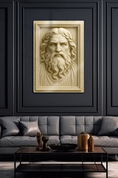DekorHane 3D Metal Printing - Greek God Figured, Mythological Sculpture, Decorative Painting, Art, Home Decoration