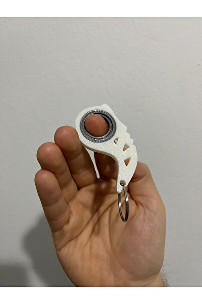 Noyan Store Keyrambit V2 Pro Rulmanlı Beyaz Dönebilen Anahtarlık