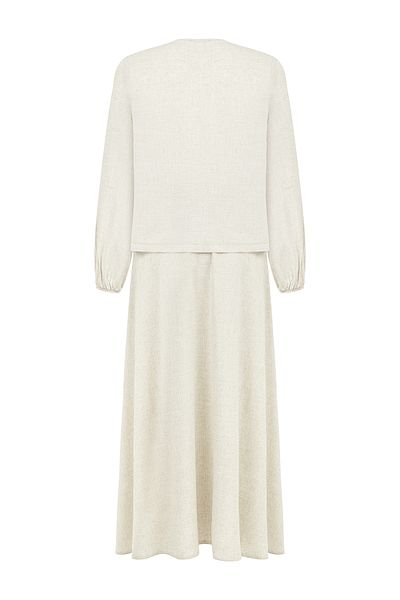 praye Side Lace Skirt Suit Stone