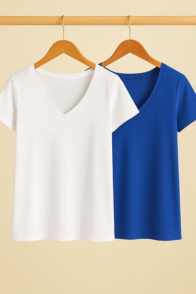 COTENCONCEPT 2 Κοντομάνικο βαμβακερό μπλουζάκι με λαιμόκοψη