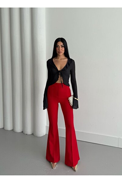 EsSo butik New Season High Waist Flared Palazzo Pants