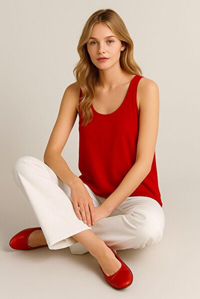 COTENCONCEPT A-Line Thick Strap Basic Cotton Tank Top T-Shirt