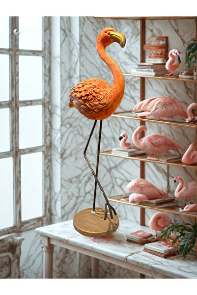 İki Cadı Tasarım Dekoratif Metal Ayaklı Flamingo Obje