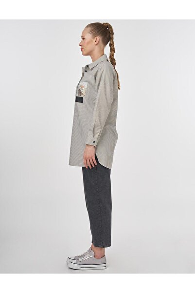 KYR Print Detailed Cotton Tunic Khaki