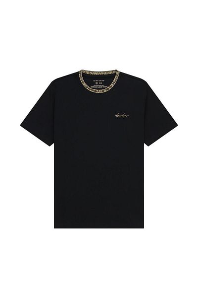 Giordano Men's Slim Fit Cotton Interlock Tee | Embroidered Tee
