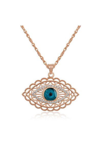 Skygo Silver Shuttle Evil Eye Necklace