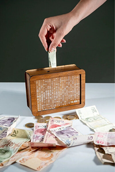 Genel Markalar Dekoratif Ahşap Lüks Hedef Kumbara Hedef Kutusu Parabox Para B...