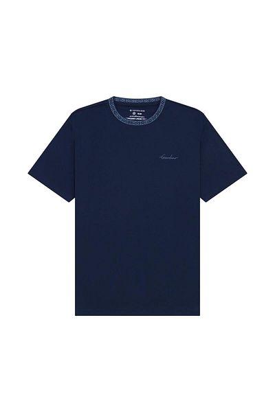 Giordano Men's Slim Fit Cotton Interlock Tee | Embroidered Tee