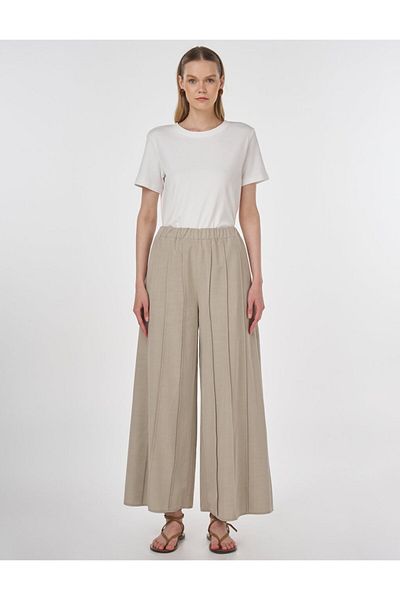 Kayra Pieced Modal Trousers Mold Green