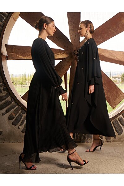 Kayra Σετ Abaya με Πέτρα Μαύρο