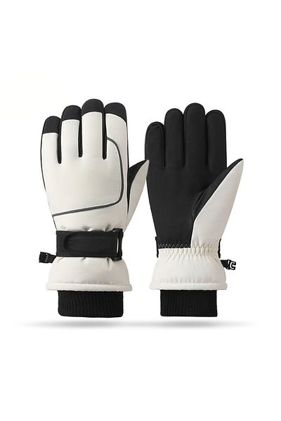 Choice L White Winter Gloves for Men Women, Waterproof Thermal Snow Ski Gloves Outdoor - Work, Hiking, Skii