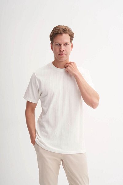 Cazador Ανδρικό μπλουζάκι Crew Neck Ecru 4121