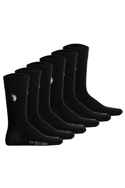 U.S. Polo Assn. U.S. POLO ASSN. Herren Socken, 6er Pack - Business-Socken, Logo, Baumwoll-Mix