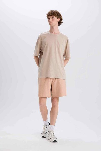 DeFacto 100% βαμβακερό Slim Fit Slim Fit Skinny Leg Pocket Basic ίσιο σορτς B8673AX25SM