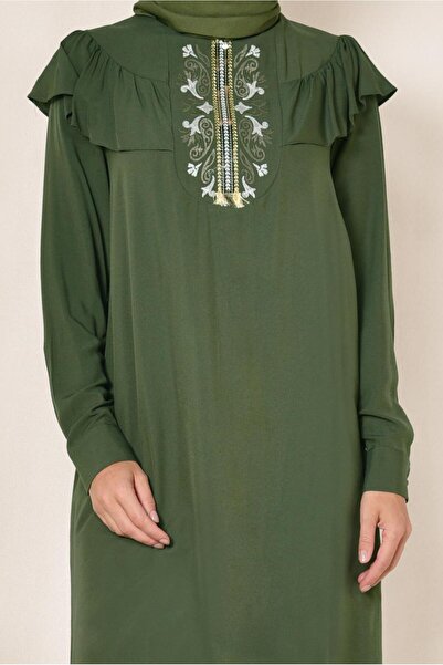 Alvina Shoulder and Embroidery Detail Shoulder Tunic with Volan 4120