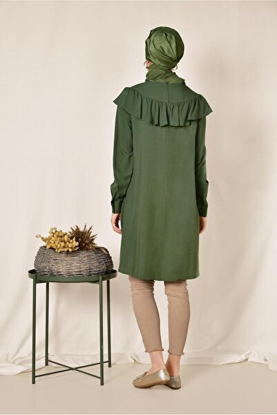 Alvina Shoulder and Embroidery Detail Shoulder Tunic with Volan 4120