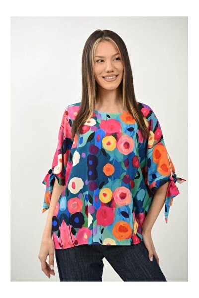 FASHIONLAND ΜΠΛΟΥΖΑ SPLENDIDO ΠΟΛΥΧΡΩΜΗ ΜΕ ΚΟΝΤΟ ΜΑΝΙΚΙ ΜΕΓΕΘΟΣ, ΠΟΛΥΧΡΩΜΗ