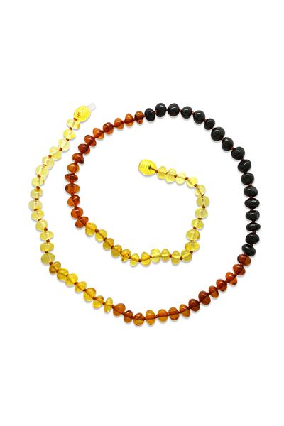 Tesbihane Colorful Rainbow Drop Amber Women's Necklace with Stone DeTail
