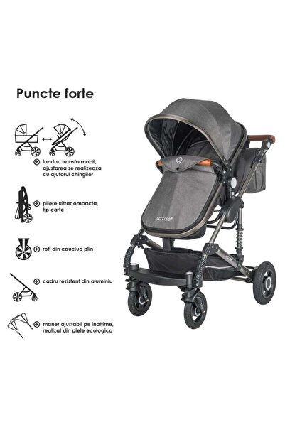 Coccolle Carucior transformabil 3in1 Coccolle Siyana Urban Grey