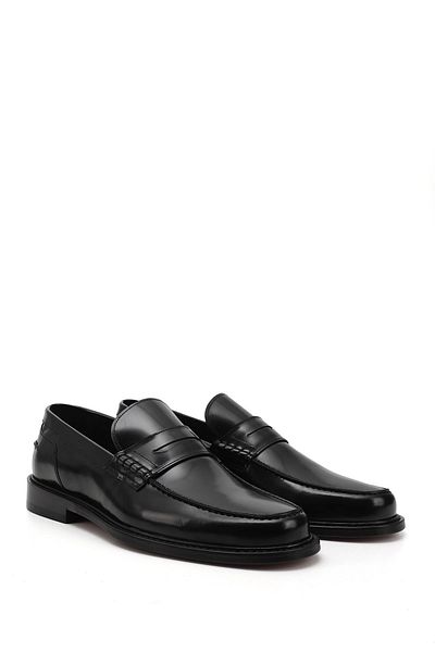 GÖNDERİ(R) Men's Black Opening Leather Sole Genuine Leather Loafer Shoes