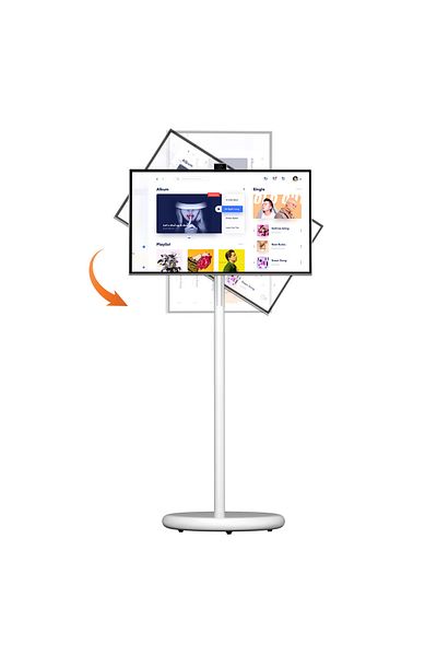 FlashHawk 27 Inch Portable TV with Adjustable Floor Touch Screen Smart TV,6G RAM+128G Storage, 9000aMh Battery