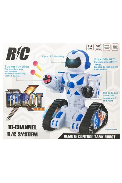 Salamandra Robot Tank Toy with Remote Control, Suction Cup Arrows, LED, Lights, Sounds SALAMANDRA KIDS®