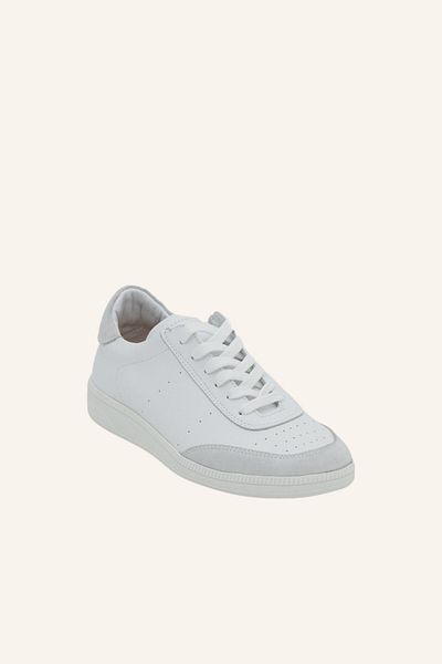 MARCATELLI Adidași din piele albă lucioasă