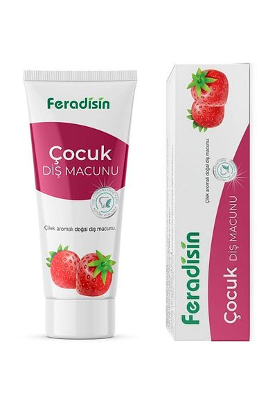 Feradisin Pack of 2 Natural Children's Fluoride-Free Whitening and Protective Toothpaste 65Grx2 - Gimdes Halal Certified