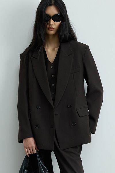 Suud Collection Горчиво кафяво яке с двуредно сако Janet