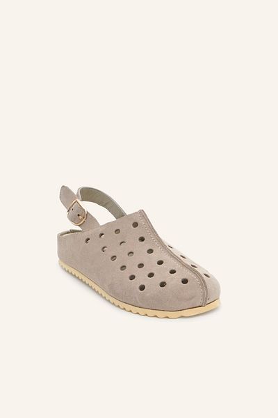 MARCATELLI Beige Suede Movida Leather Slippers