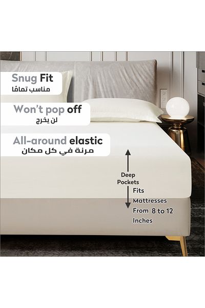 Donetella Fitted Sheet Set – 120x200 cm Twin Size, 1 Sheet + 1 Pillowcase, 30 cm Deep Pocket