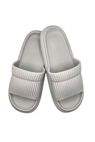 TECOS Men's beach or pool slippers, Tecos®, gray, size 40-41, 26 centimeters, striped