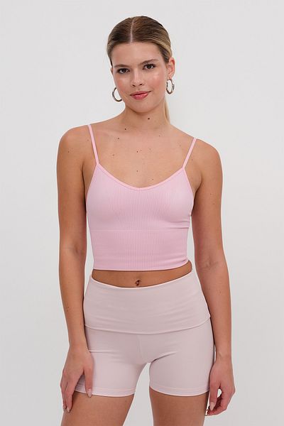Addax Λεπτό λουρί V-Neck Seamless Crop Bustier A0130-K10