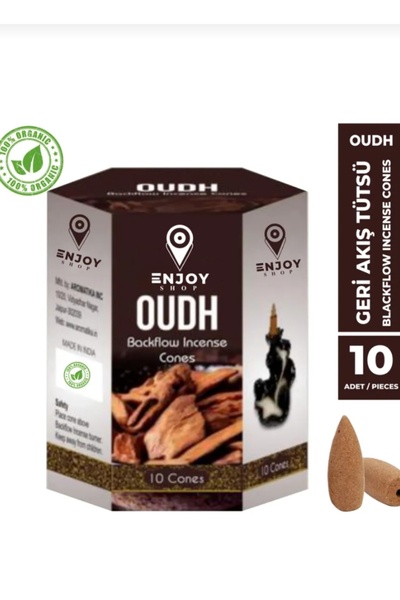 ENJOY SHOP Oudh Geri Akışlı Tütsü Konikleri 10 Adet Backflow Incense 10 Pieces