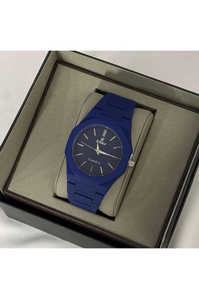 Rivoly Luxury Men's Quartz Watch with Blue Fiber Strap 40mm