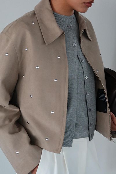 Suud Collection Велурено яке от норка Gabriel с шипове