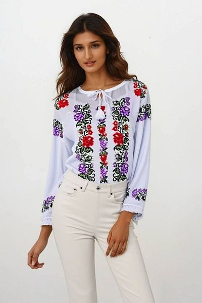 rody's forever Blouse type ie R24D, white rose/purple