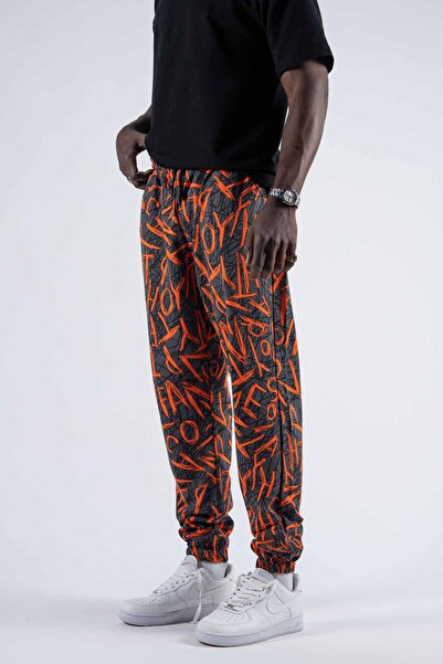 SUPERBLUE Чоловічі щоденні еластичні помаранчеві джоггер-штани з принтом