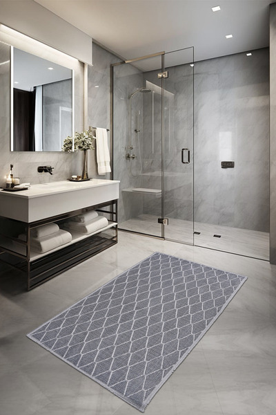 dekozer Luna Gri Yolluk 80x150 cm | %90 Pamuk, Yıkanabilir, Banyo, Mutfak ve ...