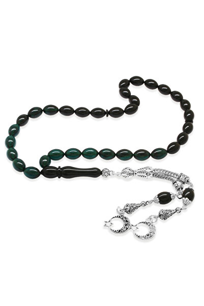 Tesbihane Χάντρες προσευχής από μεταλλικό ανθρακί με φούντες σε σχήμα αστεριο...