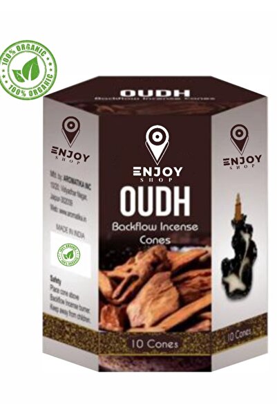 ENJOY SHOP Oudh Geri Akışlı Tütsü Konikleri 10 Adet Backflow Incense 10 Pieces