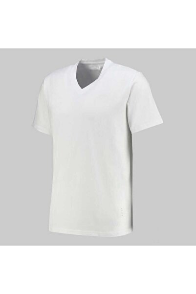 Sarar Λευκό κοντομάνικο δερμάτινο εσώρουχο 2 συσκευασιών με λαιμόκοψη V