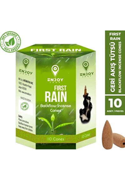 ENJOY SHOP Fırst Rain Yagmur Kokusu Geri Akışlı Tütsü Konikleri Backflow 10 Adet